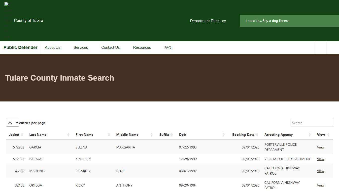 Tulare County Inmate Search Public Defender